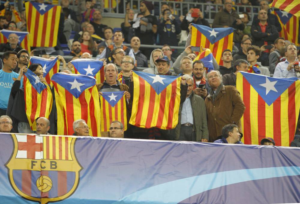 Flag Controversy Barcelona Fined By Uefa For Catalan Separatist Flags As Com