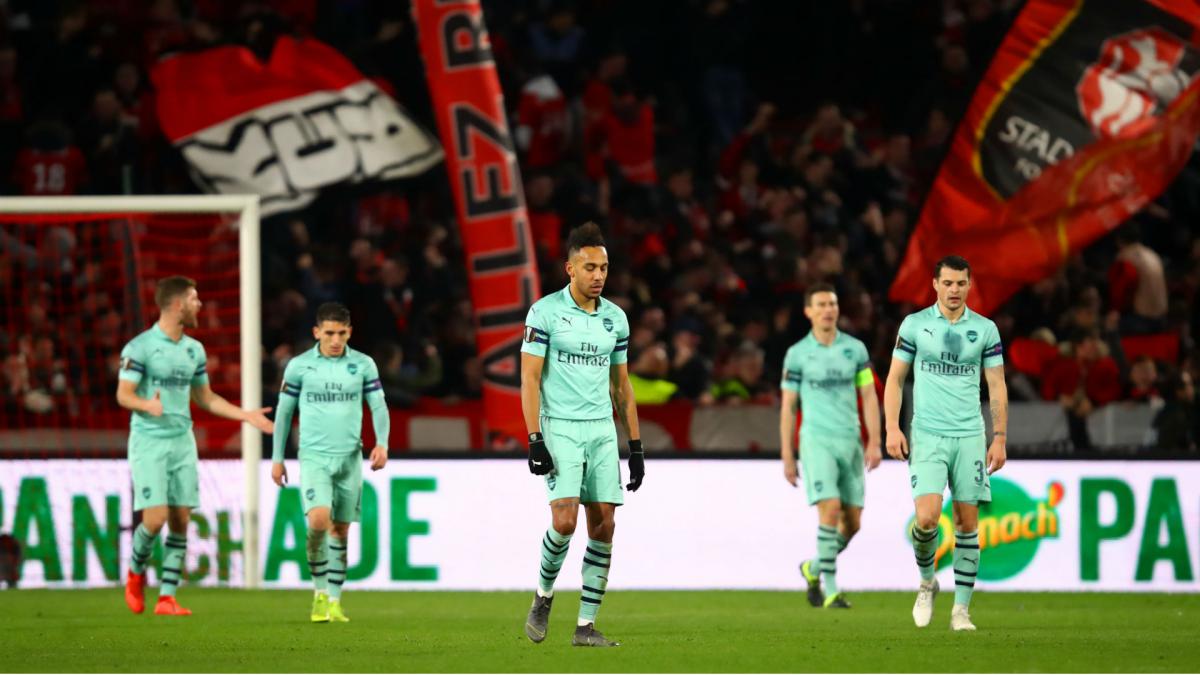 Image result for rennes 3-1 arsenal 2019 getty